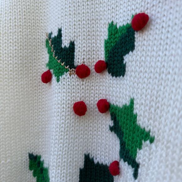 Vintage Holly Ivy Berries Crewneck Ugly Christmas Winter Sweater SMALL? - Picture 4 of 6